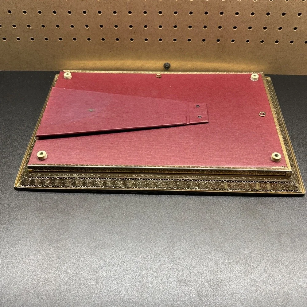 Vintage Gold Toned Vanity Dresser Tray or Mirror Frame with ornate border 15